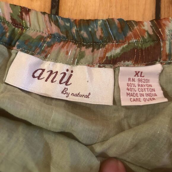 Anu by Natural Vintage 90s / Y2k Multicolor Skirt-Sz XL-Boho-READ-Peasant - Picture 6 of 10